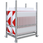 SET | with 30 traffic panels | on storage and transport pallet | with foil RA2/B, red/white | on both sides arrowed | Plastic traffic panel type 60